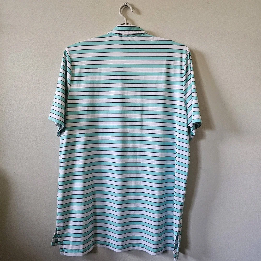 Ralph Lauren RLX Polo Shirt Mens Size XL Stripes Green Golf Vacation Comfortable
